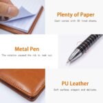 7-Piece Black Business A7 Pocket Notebook Set - Premium PU Leather Memo Pad, 5 Memo Replacement Refills & 2-in-1 Metal Stylus Pen - Image 3