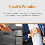 7-Piece Black Business A7 Pocket Notebook Set - Premium PU Leather Memo Pad, 5 Memo Replacement Refills & 2-in-1 Metal Stylus Pen - Image 4