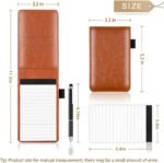 7-Piece Blue Business A7 Pocket Notebook Set - Premium PU Leather Memo Pad, 5 Memo Replacement Refills & 2-in-1 Metal Stylus Pen - Image 2