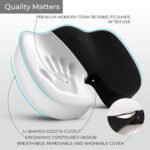Ergonomic Memory Foam Seat Cushion & Lumbar Support Set - Soft Crystal Velvet Orthopedic Relief Combo for Office & Car - Image 4