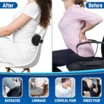 Grey Portable McKenzie Method Ergonomic Lumbar Support Roll - Adjustable Memory Foam Cylinder Pillow with Breathable Cover - Image 4