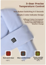 Light Blue USB Powered Graphene Rapid Heated Scarf - 80 x 10 CM Washable Winter Thermal Wrap with 3-Level Temp for Cervical Support & Pain Relief - Image 3