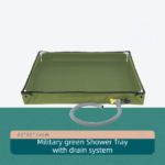 80x80x10CM Green Portable Outdoor Shower Tray & Versatile Collapsible Water Basin - Reinforced Support and Drainage System- Leak-proof Oxford Large Base for Camping, Beach & Garden