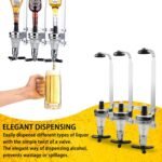 Professional Wall-Mounted Alcohol Tot Dispenser (6 Head) - Heavy Duty Adjustable Metal Wine Rack Decor with Spring-Loaded Bottle Holder - Image 4