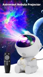 USB Powered Astronaut Nebula Projector & Starry Night Ambient Light with Space Shuttle Accents - 8 Nebula Effects, 360Â° Rotating Head & Remote Control - Image 3