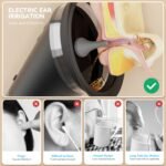 E80 Professional Electric Ear Irrigation and Ear Wax Removal Kit - Type-C Charging, 3 Pressure Levels, 2-in-1 230ML Sewage & Shimizu Tank & 12 Specialized Nozzles(4pcs 1-hole Nozzles +4pcs 3-hole Nozzles + 4pcs 5-hole Nozzles) - Image 6