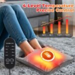 Grey Portable Versatile USB Electric Foot Warmer with 4 Temp Levels & 4 Auto-Shutoff Timer - Soft Fleece Washable Heating Mat - Image 2