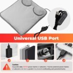 Grey Portable Versatile USB Electric Foot Warmer with 4 Temp Levels & 4 Auto-Shutoff Timer - Soft Fleece Washable Heating Mat - Image 6