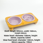 Pink Ceramic Floral Cat Slow Feeder(190ML) & Water Bowl(320ML) Set - Dishwasher Safe Pet Dual Dining Kit with Neck-Friendly Elevated Stand - Image 8