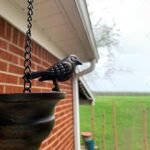 Vintage Metal Bird Shaped Rain Chain Catcher - 94 Inches Decorative Hanging Gutter Chains with 8 Iron Birds and Cups - Drain Garden Mobile Birds Steering Wheel for Soothing Rain Sounds - Image 4