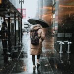 Blue 97CM Large Folding Automatic Travel Umbrella with 8 Reinforced Fiberglass Ribs - Lightweight Compact Rain & Sun Shield for Backpack Travel and Commuting - Image 5