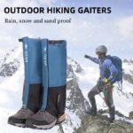 Black Breathable Nylon Waterproof Hiking Leg Gaiters and Snow Boot Gaiters (Fleece Lining) - Unisex Adjustable Sand & Mud Protection for Mountaineering & Desert Trekking, S Size - Image 2