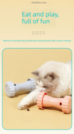 2 Packï¼ˆGreyï¼‰: Cat and Dog Treat Dispenser Toy â€“ Interactive, Durable, Bite-Resistant Slow-Feeder, Dumbbell and Tire-Shaped Pet Toy - Image 4