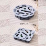 2-piece Grey cat toy setâ€”featuring square and flower shapesâ€”is an excellent choice for feline entertainment and relaxation. It also serves as a fun maze for kittens and pets, and includes six bells.