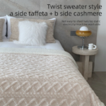 Beige color 180*200cm Double Blanket, Taffeta Fleece Blanket, Thick Winter Quilt, Lambswool Coral Fleece Small Blanket, Office Nap Blanket, Sofa Cover Blanket, Bedding, Machine Washable - Image 4