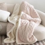 Beige color 180*200cm Double Blanket, Taffeta Fleece Blanket, Thick Winter Quilt, Lambswool Coral Fleece Small Blanket, Office Nap Blanket, Sofa Cover Blanket, Bedding, Machine Washable - Image 5