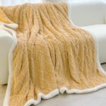 Yellow 180*200cm Double Blanket, Taffeta Fleece Blanket, Thick Winter Quilt, Lambswool Coral Fleece Small Blanket, Office Nap Blanket, Sofa Cover Blanket, Bedding, Machine Washable