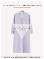 Green 2XL size Women's Cotton Robe - Autumn/Winter Bathrobe & Morning Gown | Long Sleeve, Mid-Length, Plus Size | Loose, Comfortable, and Machine Washable | Suitable for All Seasons - Image 10