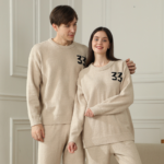 Light Purple Women's Warm & Cozy Semi-Flannel Couple's Pajamas - Knitted Digital Pattern, Soft Fleece Material, Pullover Style: The Ideal Choice for Loungewear in Autumn and Winter. - Image 3