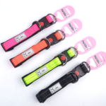 Pink L size Vibrant Reflective Dog Collar and Leash Set - Adjustable Nylon Pet Harness with Comfortable Padding - Image 7