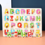 Toddler  Peg Puzzle â€” An educational and entertaining matching toy featuring letters, numbers, shapes, and everyday objects; an early learning and developmental toy suitable for children aged 3 and upã€letters Styleã€‘