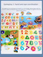 Toddler Peg Puzzle â€” An educational and entertaining matching toy featuring letters, numbers, shapes, and everyday objects; an early learning and developmental toy suitable for children aged 3 and upã€Boy Dress-Up Styleã€‘ - Image 6