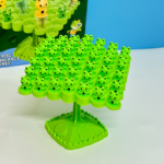 Green  Frog Balance Tree Stacking Game - 50PCS Two-Player Balance Board Game with Challenge Spinner, Desktop Puzzle Toy for Preschool Kids Hand-Eye Coordination Development - Image 4