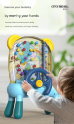 Pink Ball Catching Machine Game Kids Steering Wheel Pinball Desktop Game Hand Eye Coordination Training Parent-Child Interactive Educational Toy Concentration Focus Plastic 4+ Years - Image 3
