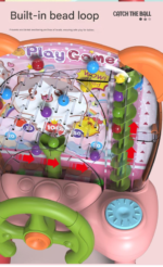 Pink Ball Catching Machine Game Kids Steering Wheel Pinball Desktop Game Hand Eye Coordination Training Parent-Child Interactive Educational Toy Concentration Focus Plastic 4+ Years - Image 4