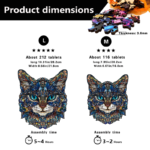 L Style Blue-Eyed Cat Wooden Jigsaw Puzzle -Irregular Animal Shaped Puzzle, Laser Cut 3D Craft, Stress Relief Brain Game Gift for Adults 14+ - Image 4