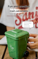 5-piece cup Creative Trash Can Ceramic Mug with Shovel Spoon - 400ml Funny Garbage Bin Coffee Cup with Lid - Novelty Gag Gift for Birthday Christmas - Quirky Kitchen Cup for Home Officeã€Green+Red+Blue+Yellow+Greyã€‘ - Image 4