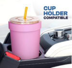 2-piece Grey and Blue 30oz Stainless Steel Tumbler with Universal Cup Insulator - Double Wall Vacuum Insulated Coffee Cup, Cup Holder Friendly, Keeps Drinks Cold for 12 Hours - Image 4