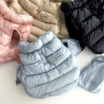 Blue L size Dog Winter Coat Quilted Puffer Jacket - Warm Cotton Padded Vest for Small Dogs, High Collar Pet Clothes for Chihuahua Yorkie Poodle Bichon Schnauzer, Lightweight Cold Weather Dog Apparel with Elastic Cuffs - Image 3