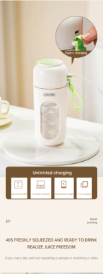 Purple Portable Wireless Juicer Blender Cup - 350ml USB Rechargeable Personal Smoothie Maker with 12-Blade System, 40S Fast Extraction, BPA-Free Travel Juicing Cup for Home Office Gym Outdoor - Image 7