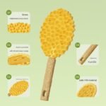 2-piece Green and Yellow Pet Durian Massage Grooming Brush - TPR Double-Sided Deshedding Comb for Cats Dogs - Gentle Pet SPA Grooming Tool - Image 5
