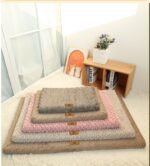 Pink XXL size Pet Dog Bed Mat - Plush Short Fur Cover with Wave Foam Padding - Washable Removable Cover, Non-Slip Base, Warm Winter Cushion for Dogs and Cats, Multiple Sizes - Image 9