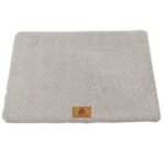 Silver-gray XXL size Pet Dog Bed Mat - Plush Short Fur Cover with Wave Foam Padding - Washable Removable Cover, Non-Slip Base, Warm Winter Cushion for Dogs and Cats, Multiple Sizes