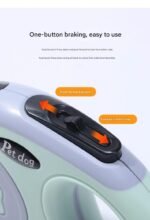 Green Automatic Retractable Dog Leash - 3M Extendable Lead with One-Handed Brake Lock - ABS Casing, Ergonomic Grip, Tangle-Free Nylon Tape, Outdoor Walking Essential - Image 4