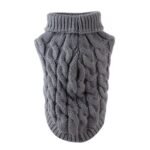 Red M size Cosy Cable Knit Dog Jumper -  Warm Winter Pet Clothing, Soft High Neck Design, Small to Medium Dogs, Easy Wear Pullover Style, Ideal for Chilly Evenings and Outdoor Walks - Image 3