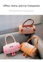 Brown 80*100cm Cartoon Hand-Carry Roll-Up Blanket - Plush Flannel Nap Blanket with Pillow Function, Portable Office & Travel Throw for Home, Car, and Sofa Use - Soft, Machine Washable, Multi-Scene Use - Image 3