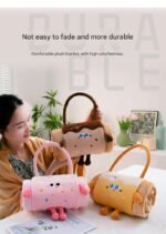 Orange 100*170cm Cartoon Hand-Carry Roll-Up Blanket - Plush Flannel Nap Blanket with Pillow Function, Portable Office & Travel Throw for Home, Car, and Sofa Use - Soft, Machine Washable, Multi-Scene Use - Image 6