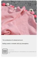Pink and White Diameter: 160 cm -99 Woven Flowers Handmade Rose Bouquet Knit Blanket - Soft Pink Acrylic Throw with 3D Crochet Flowers - Perfect Gift for Her, Birthday, Valentine's Day, Home Decor - Image 7