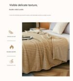 100*150cm Red Solid Colour Flannel Throw Blanket - Thick Double-Sided Fleece with Ribbed Texture - Soft throw blanket& Lightweight for Sofa, Bed, Office Nap, Air-Conditioned Rooms - Durable, Machine Washable, Non-Shedding - Image 6