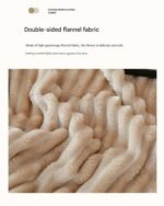 150*200cm Red Solid Colour Flannel Throw Blanket - Thick Double-Sided Fleece with Ribbed Texture - Soft throw blanket& Lightweight for Sofa, Bed, Office Nap, Air-Conditioned Rooms - Durable, Machine Washable, Non-Shedding - Image 5