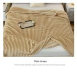 150*200cm Red Solid Colour Flannel Throw Blanket - Thick Double-Sided Fleece with Ribbed Texture - Soft throw blanket& Lightweight for Sofa, Bed, Office Nap, Air-Conditioned Rooms - Durable, Machine Washable, Non-Shedding - Image 12