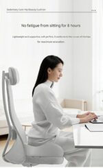 2-piece Black Ergonomic Memory Foam Seat Cushion with Lumbar Support - Breathable Contoured Design for Office, Car, and Home Use - Relieves Tailbone Pressure, Improves Posture, and Enhances Comfort for Prolonged Sitting - Image 5
