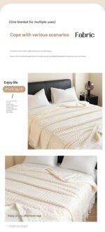 Yellow 180*200cm Thickened Double-Sided Plush Waffle Weave Throw Blanket - Anti-Static Taffeta Velvet & Flannel Fleece - Warm, Soft, Non-Shedding Blanket for Winter, Sofa, Bed & Office - Image 7