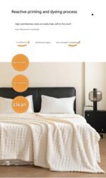 Yellow 180*200cm Thickened Double-Sided Plush Waffle Weave Throw Blanket - Anti-Static Taffeta Velvet & Flannel Fleece - Warm, Soft, Non-Shedding Blanket for Winter, Sofa, Bed & Office - Image 12