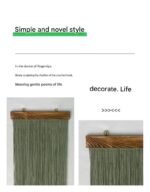 Light Green 90Ã—40 cm Natural Fibre Tapestry -Handwoven Cotton Tassel Wall Hanging â€“ Minimalist Boho Decor for Bedroom, Living Room & CafÃ© - Image 3