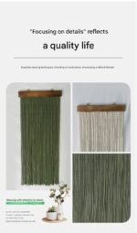 Light Green 90Ã—40 cm Natural Fibre Tapestry -Handwoven Cotton Tassel Wall Hanging â€“ Minimalist Boho Decor for Bedroom, Living Room & CafÃ© - Image 5